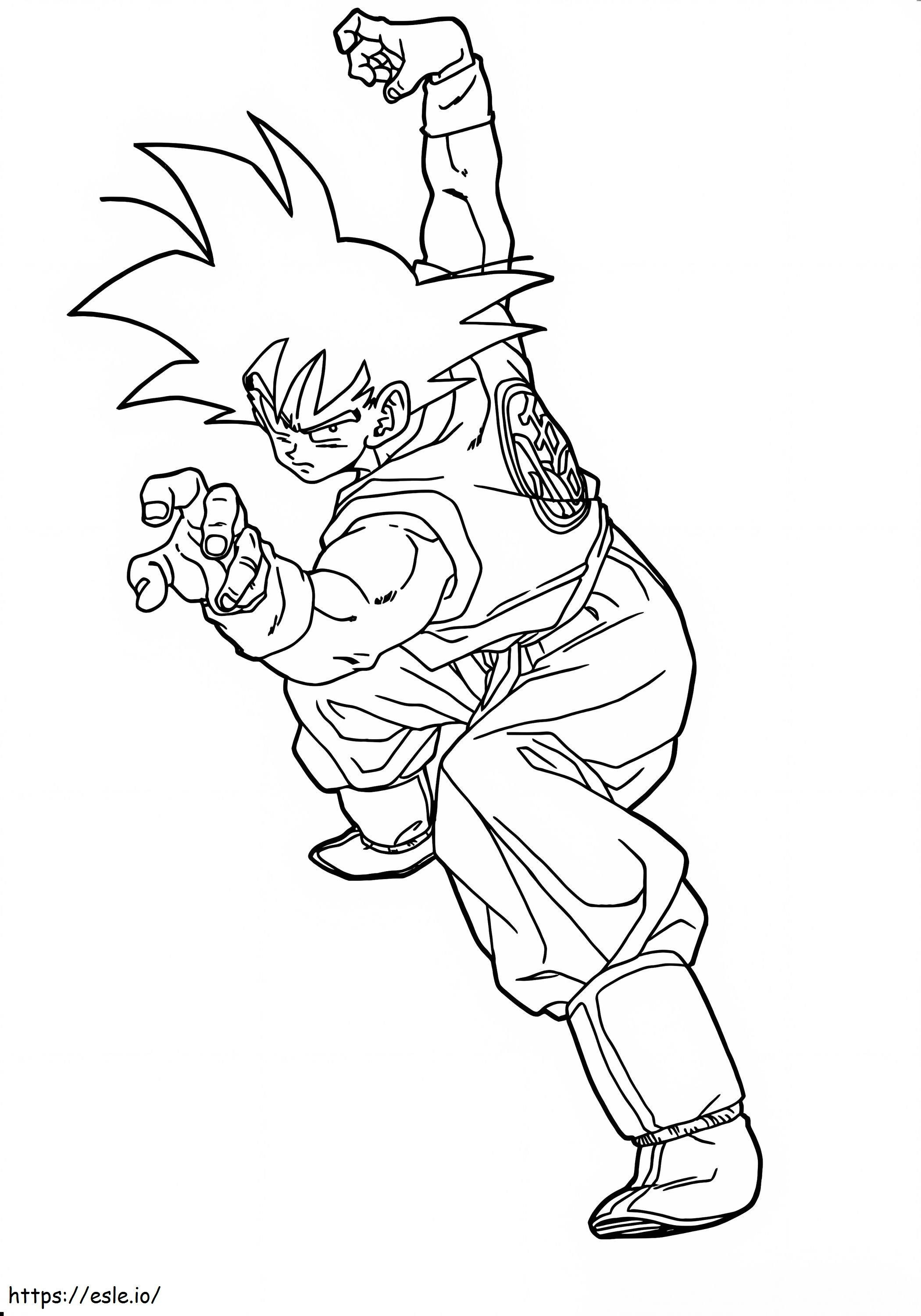 Goku Fighting coloring page