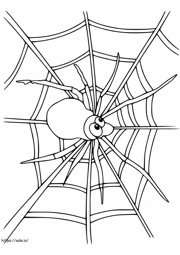 Coloriage Araignée sur toile d'araignée 3 à imprimer dessin