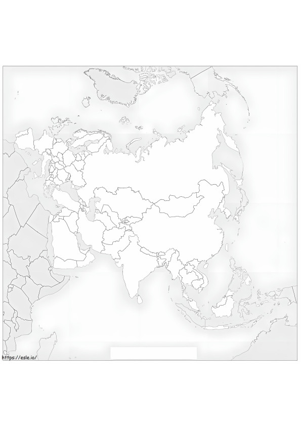 Mapa da Eurásia para colorir