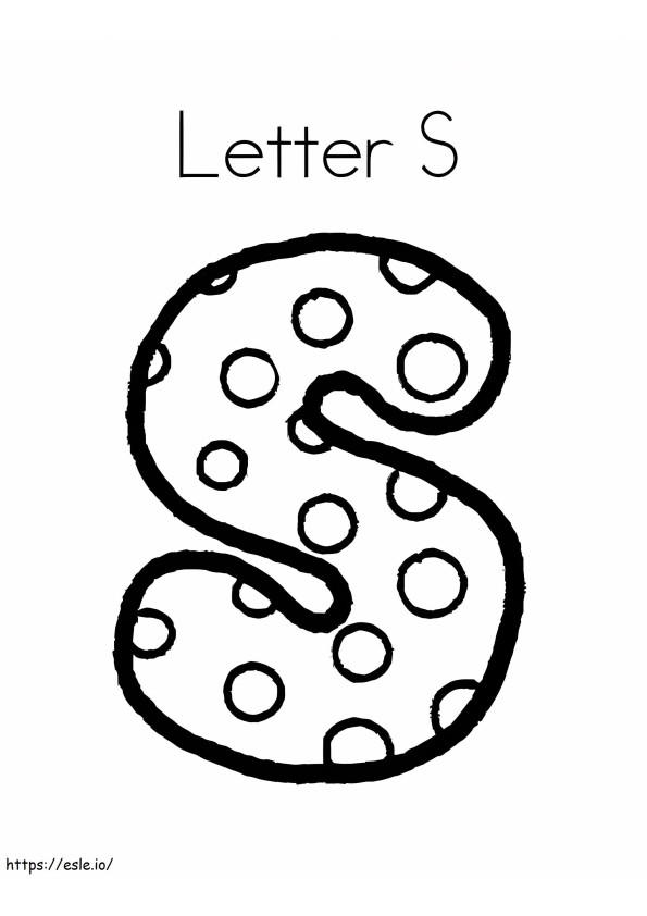 Letra S Lunares para colorir