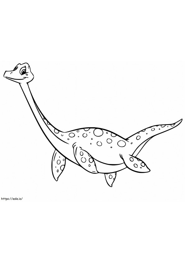 Happy Plesiosaurus coloring page