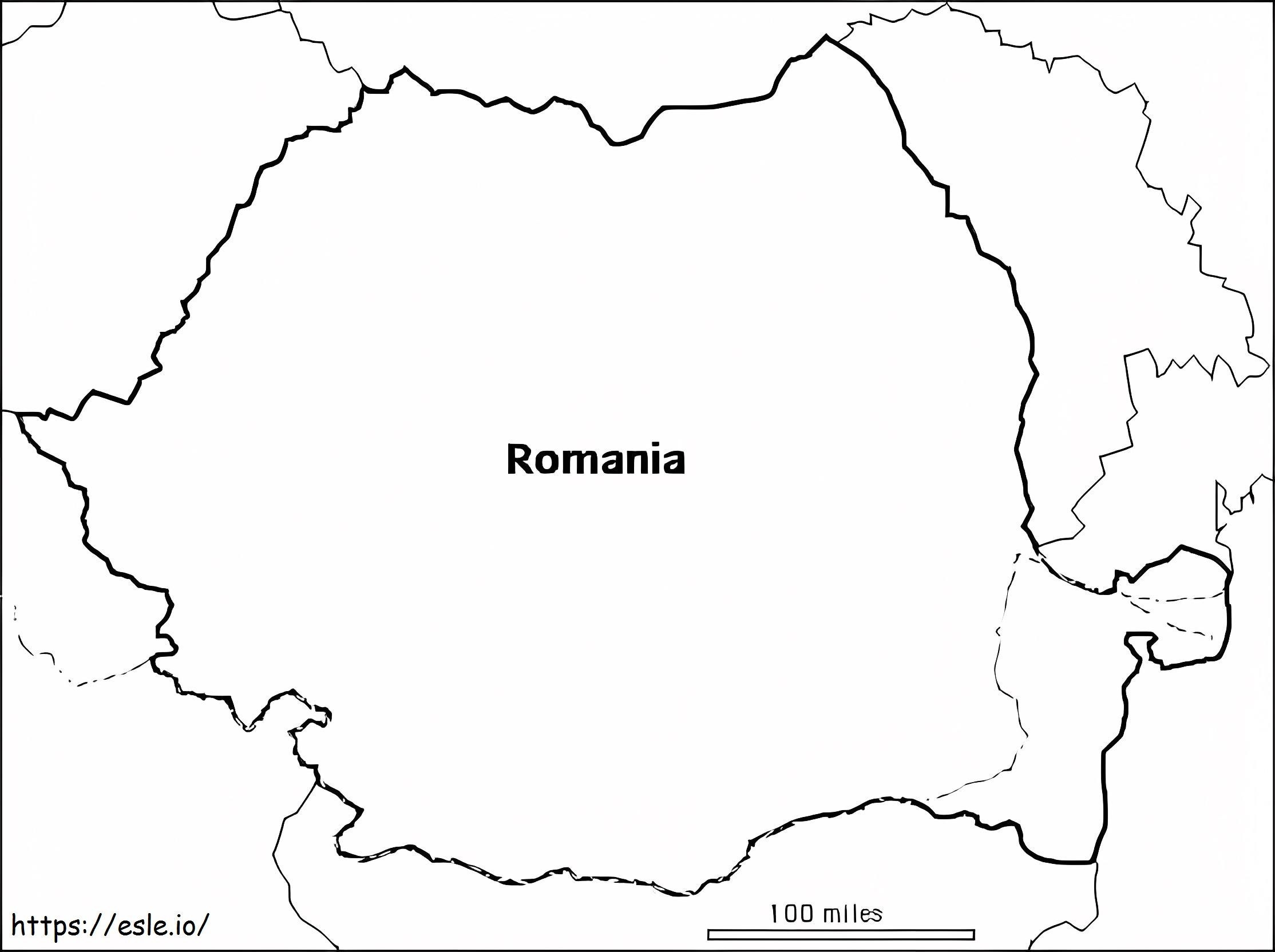ルーマニアの地図 ぬりえ - 塗り絵