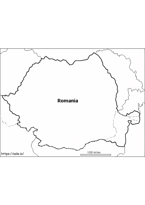 Map Of Romania coloring page