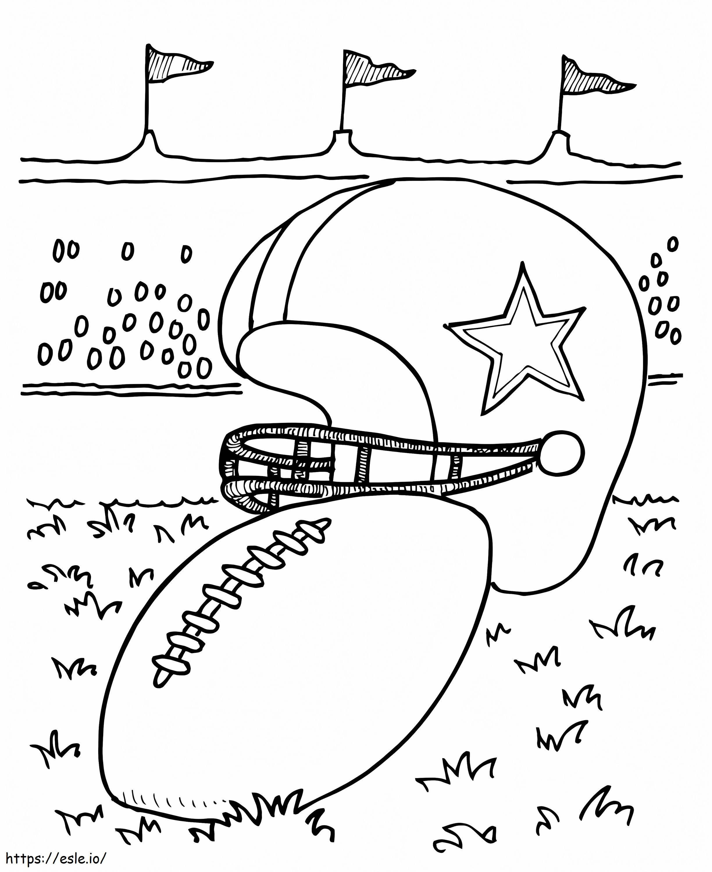 Ball And Football Helmet coloring page