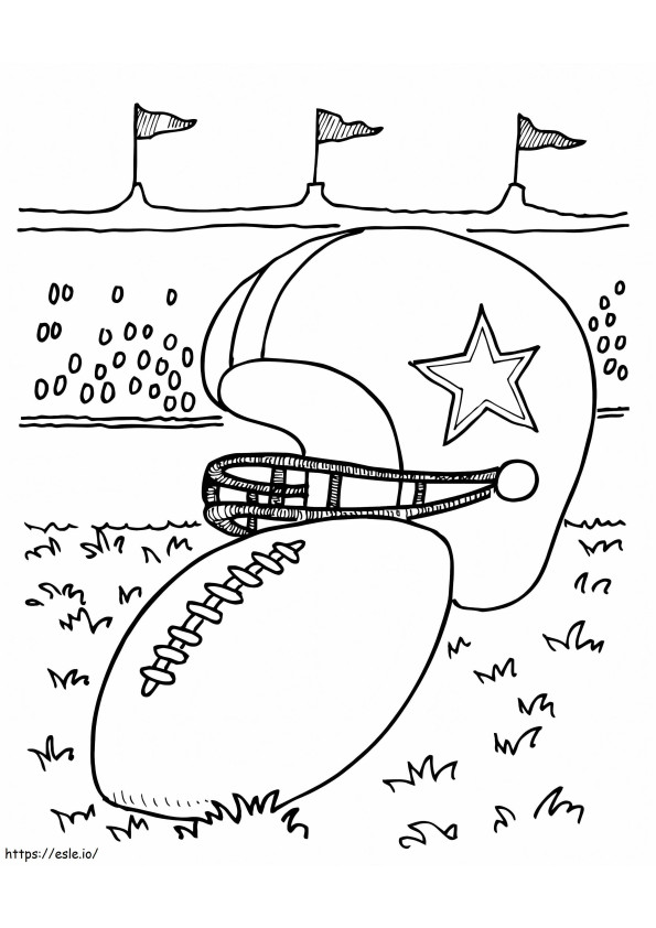 Ball und Football-Helm ausmalbilder