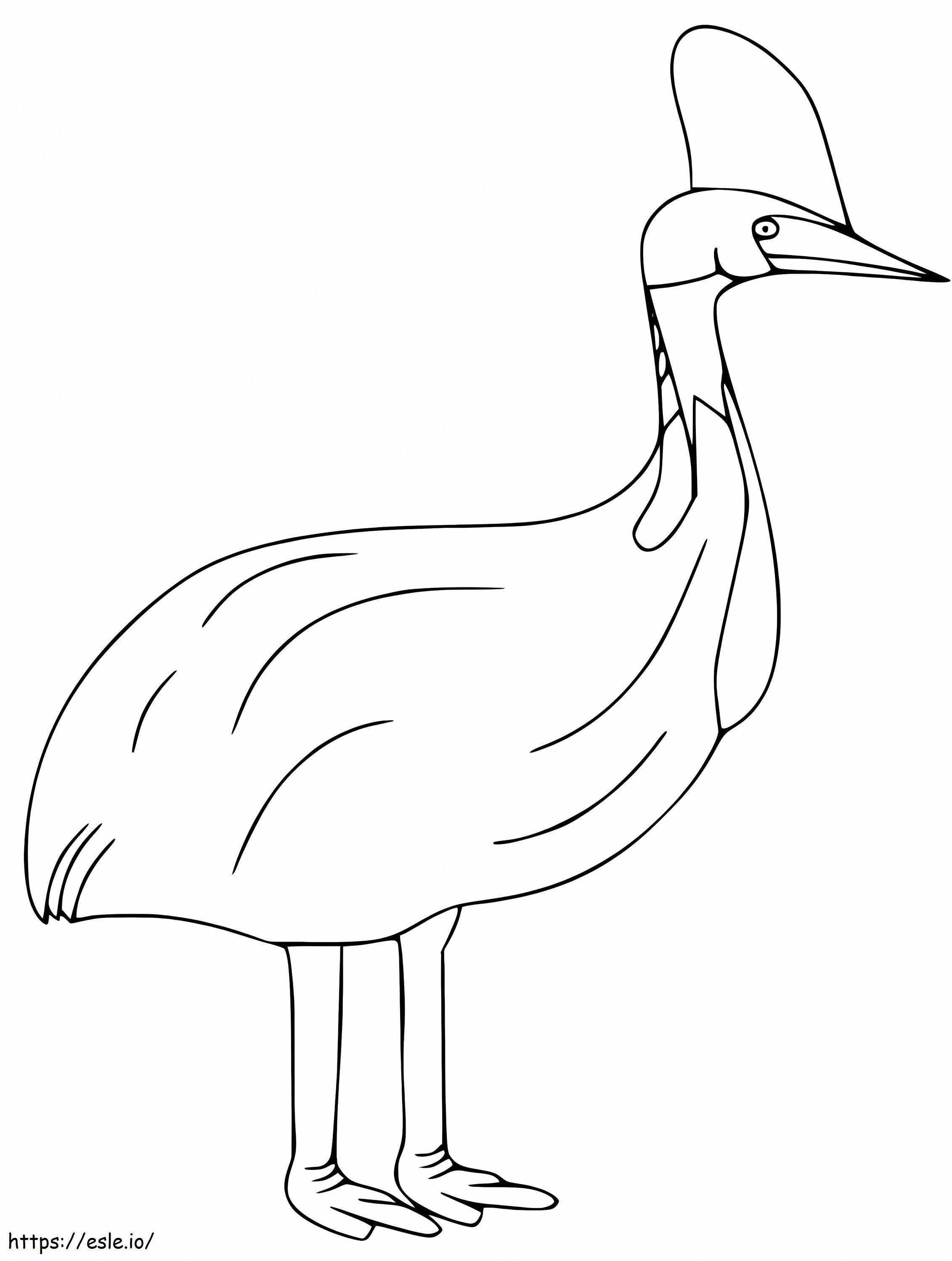 Simple Cassowary coloring page
