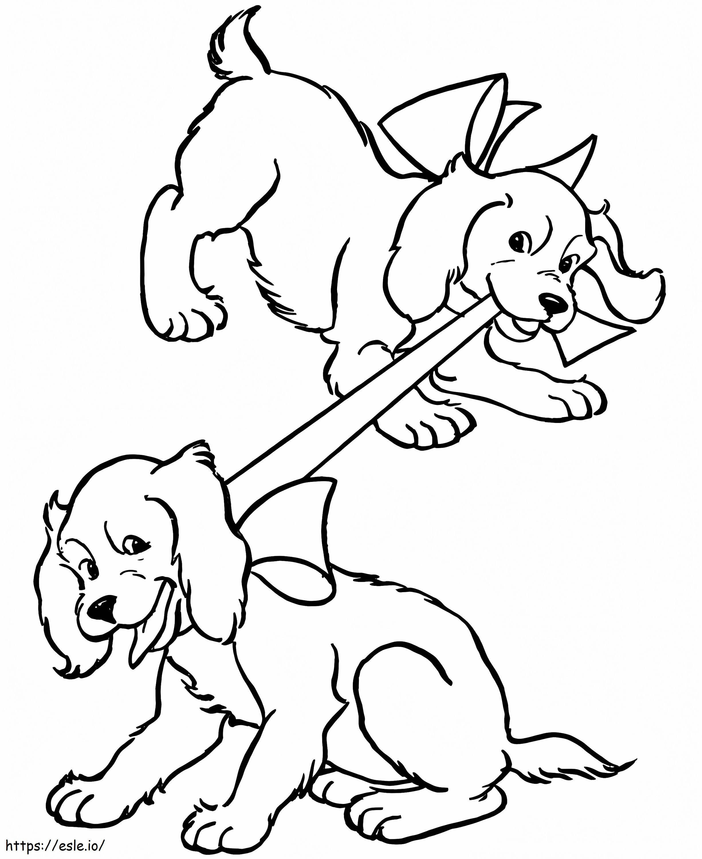 Lovely Puppies coloring page