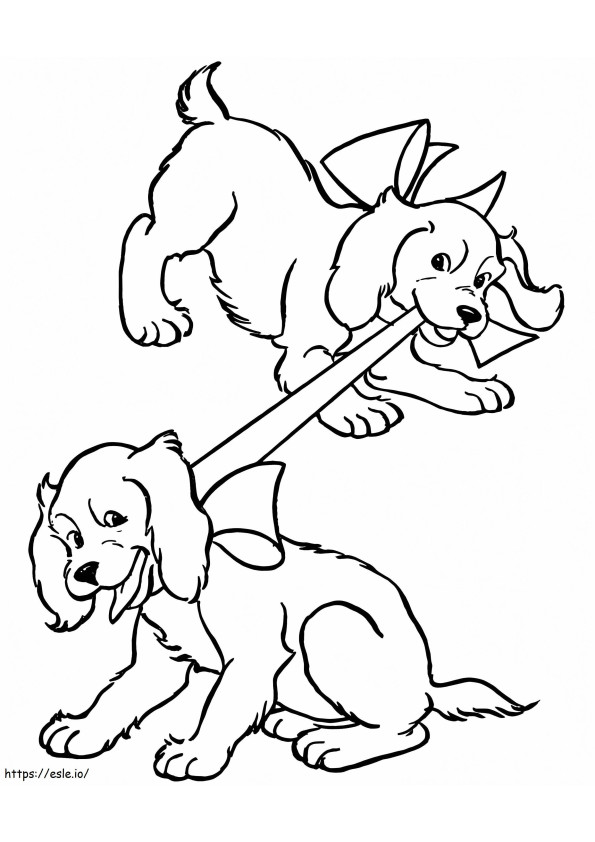 Lovely Puppies coloring page