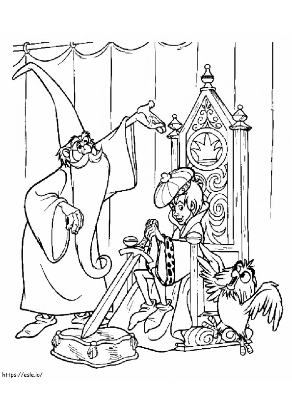 Coloriage Arthur et Merlin à imprimer dessin