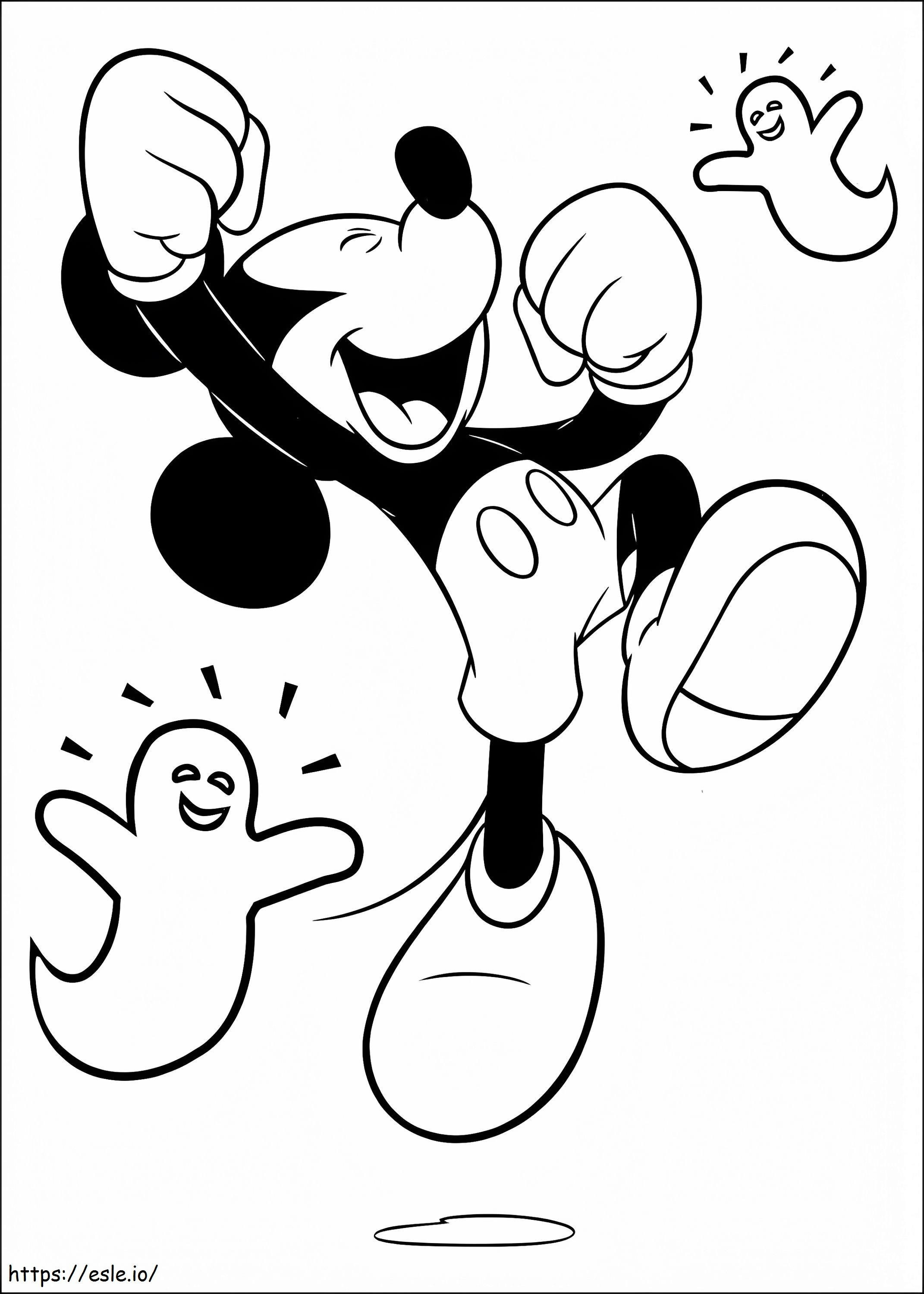 Mickey springt kleurplaat kleurplaat