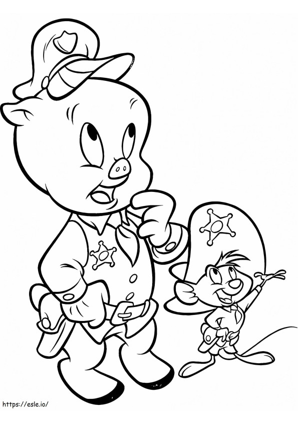 1533089535 Porky Pig N Speedy Gonzales A4 coloring page