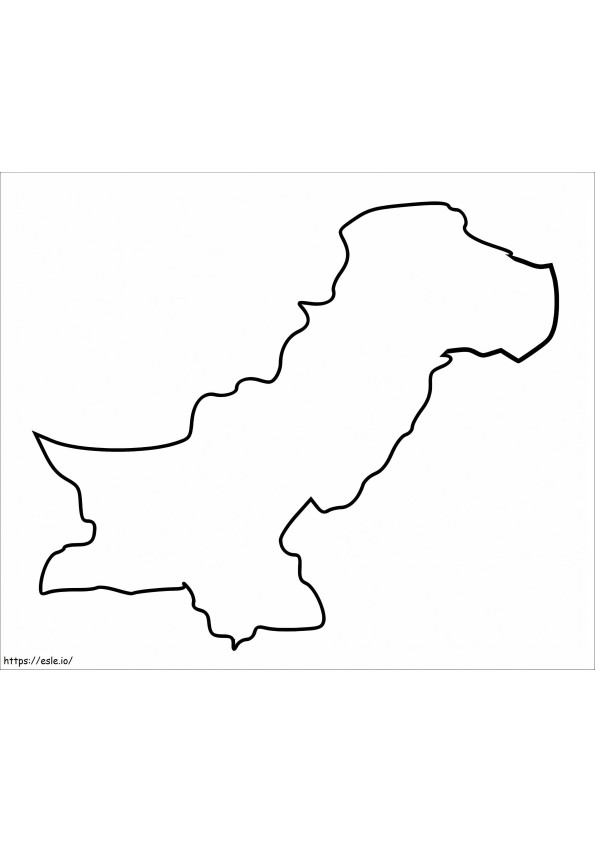 Contorno della mappa del Pakistan da colorare