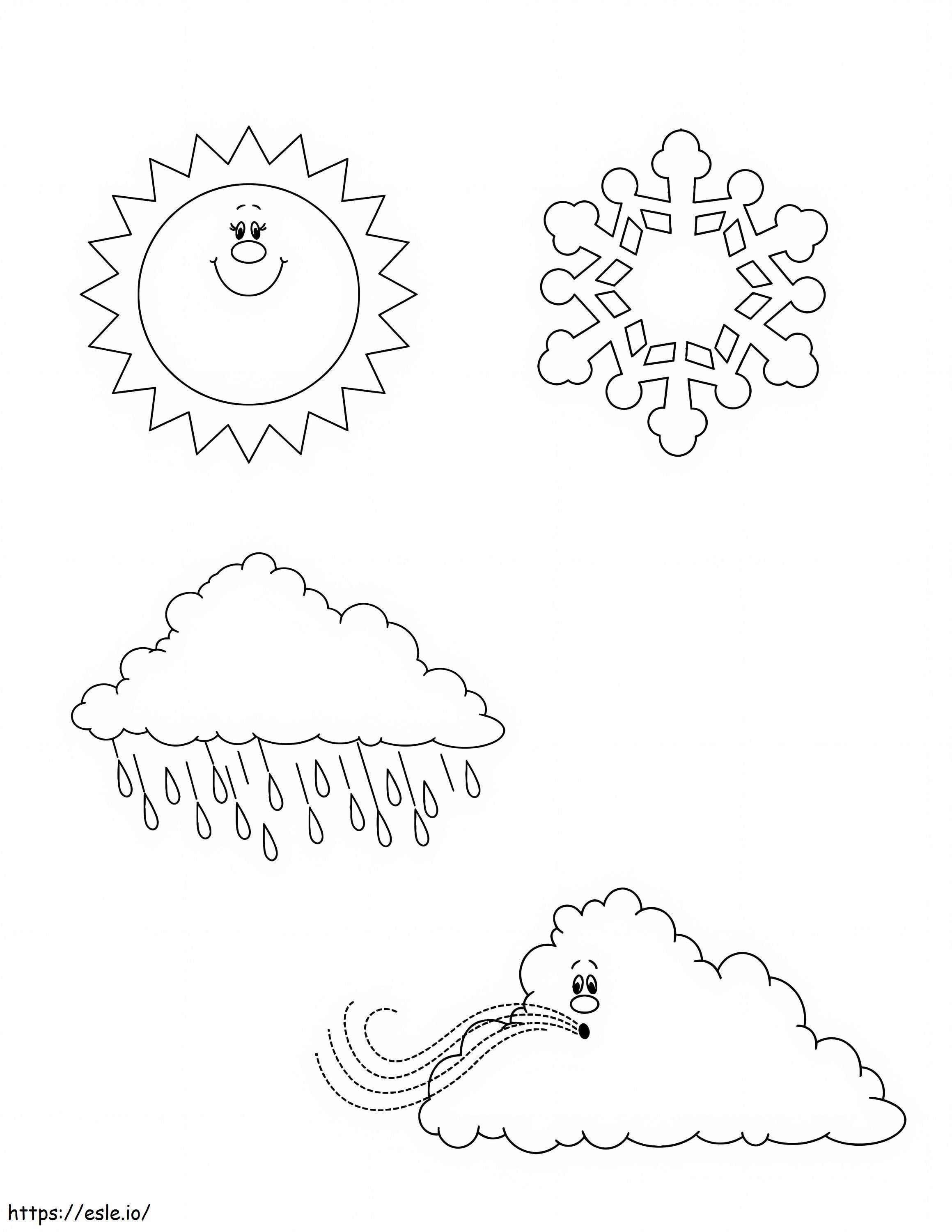 Free Weather To Color coloring page