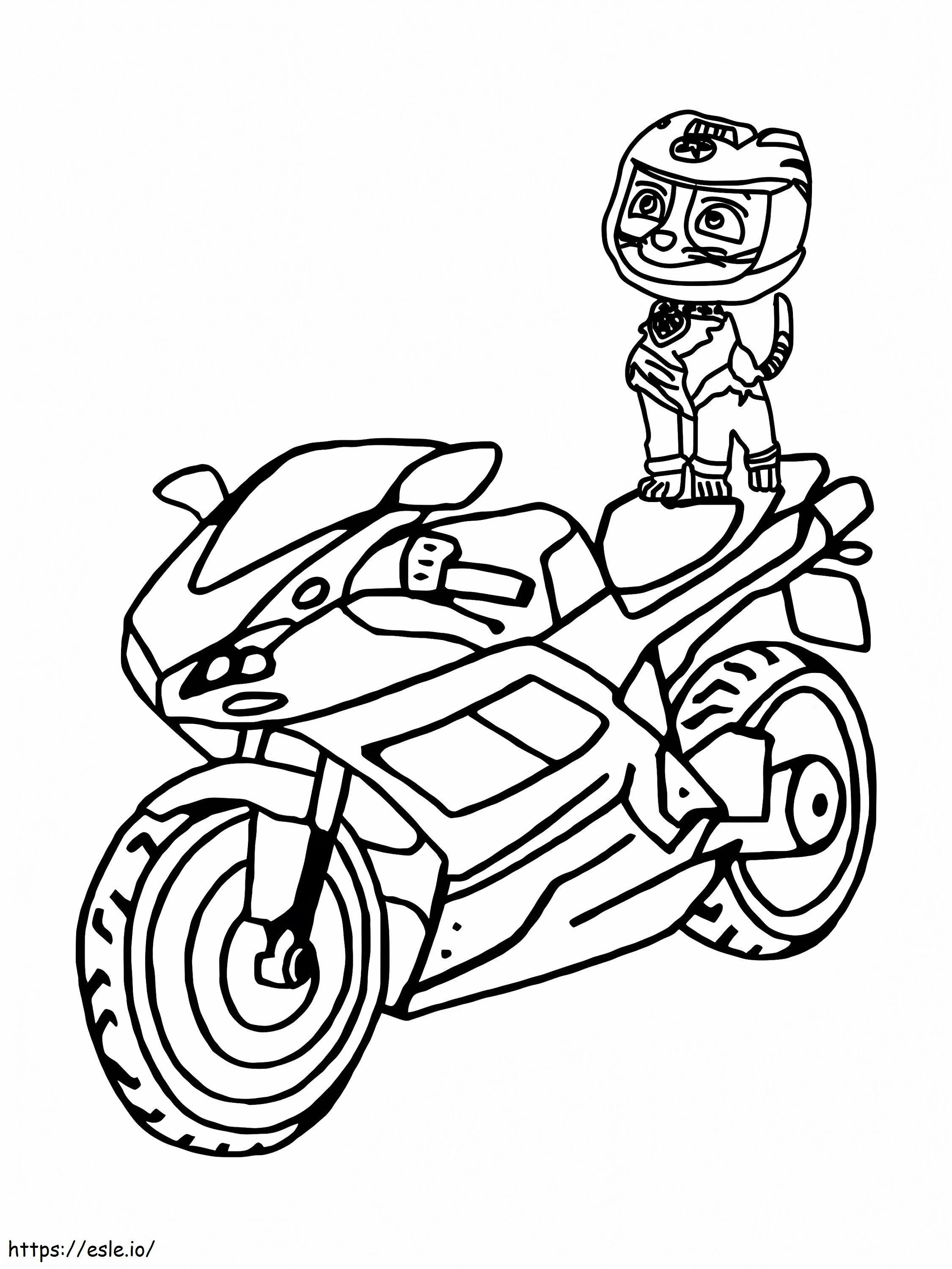 Awesome Bike And Wild Cat coloring page