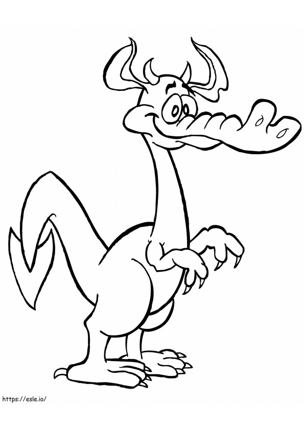 Funny Cartoon Dragon coloring page