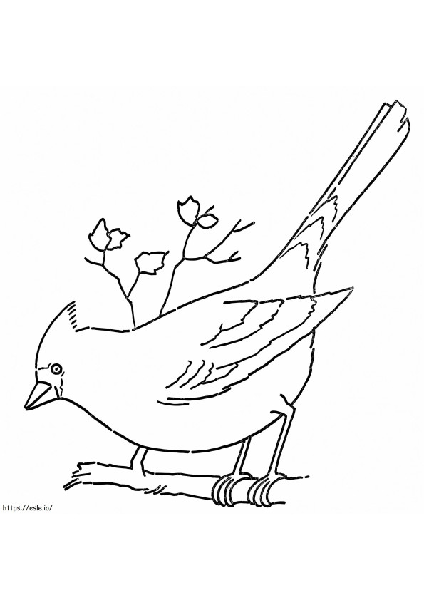かわいい枢機卿の鳥 ぬりえ - 塗り絵