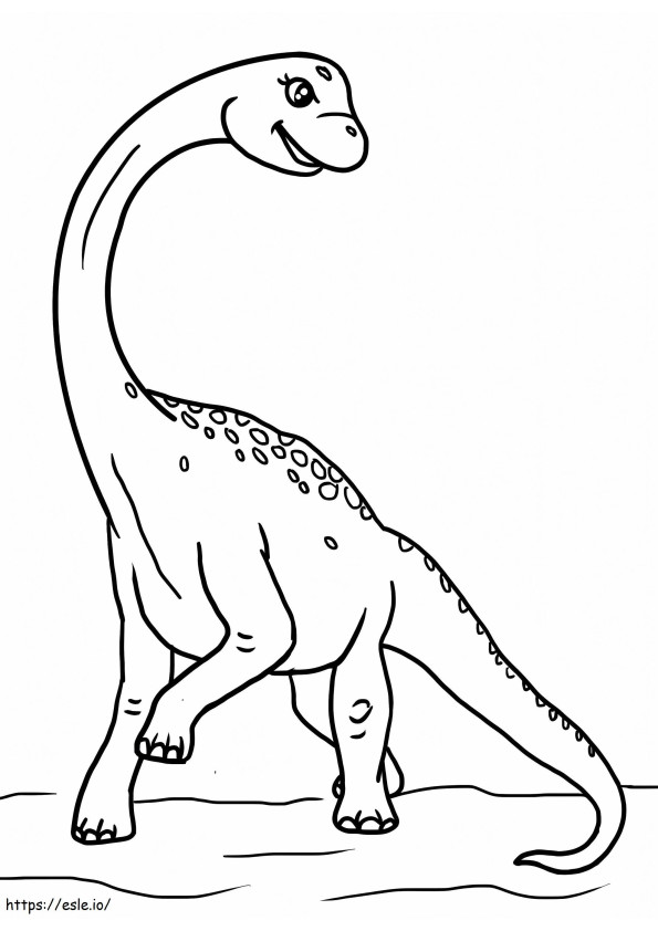 Happy Brachiosaurus coloring page