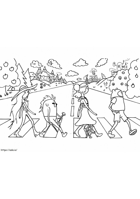 Finn And Friends Walking coloring page