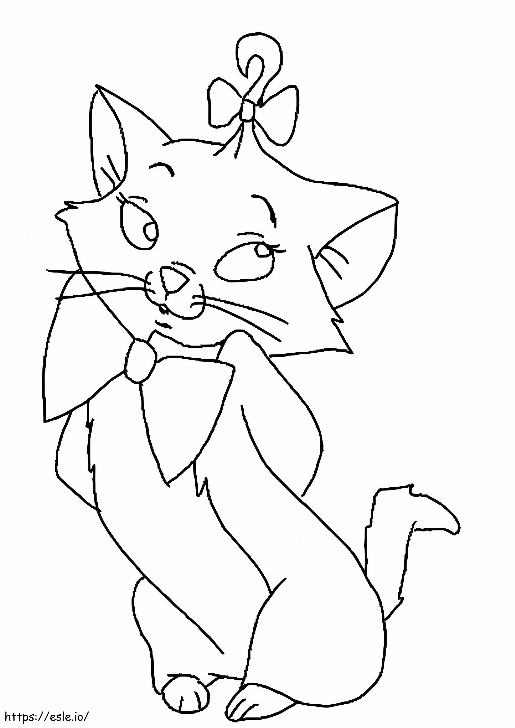 Adorable Marie Cat coloring page