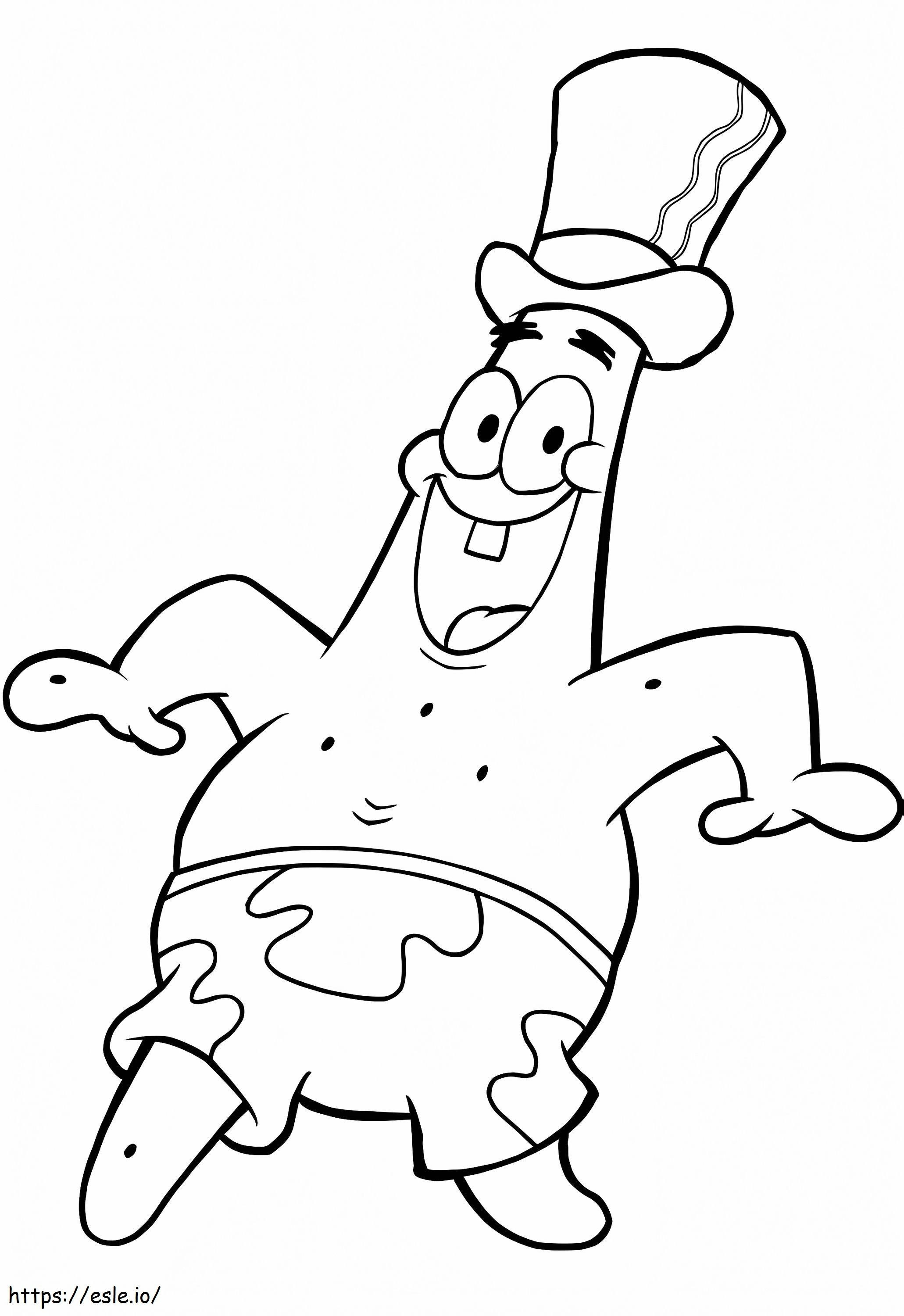 Patrick Bintang Dengan Topi Gambar Mewarnai