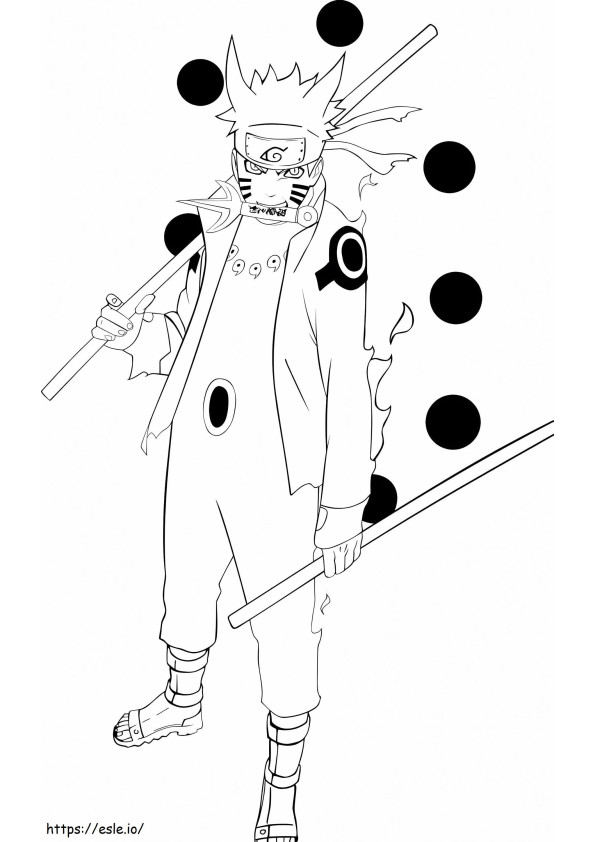 1561188404 Naruto w sześciu ścieżkach Tryb Mędrca A4 kolorowanka
