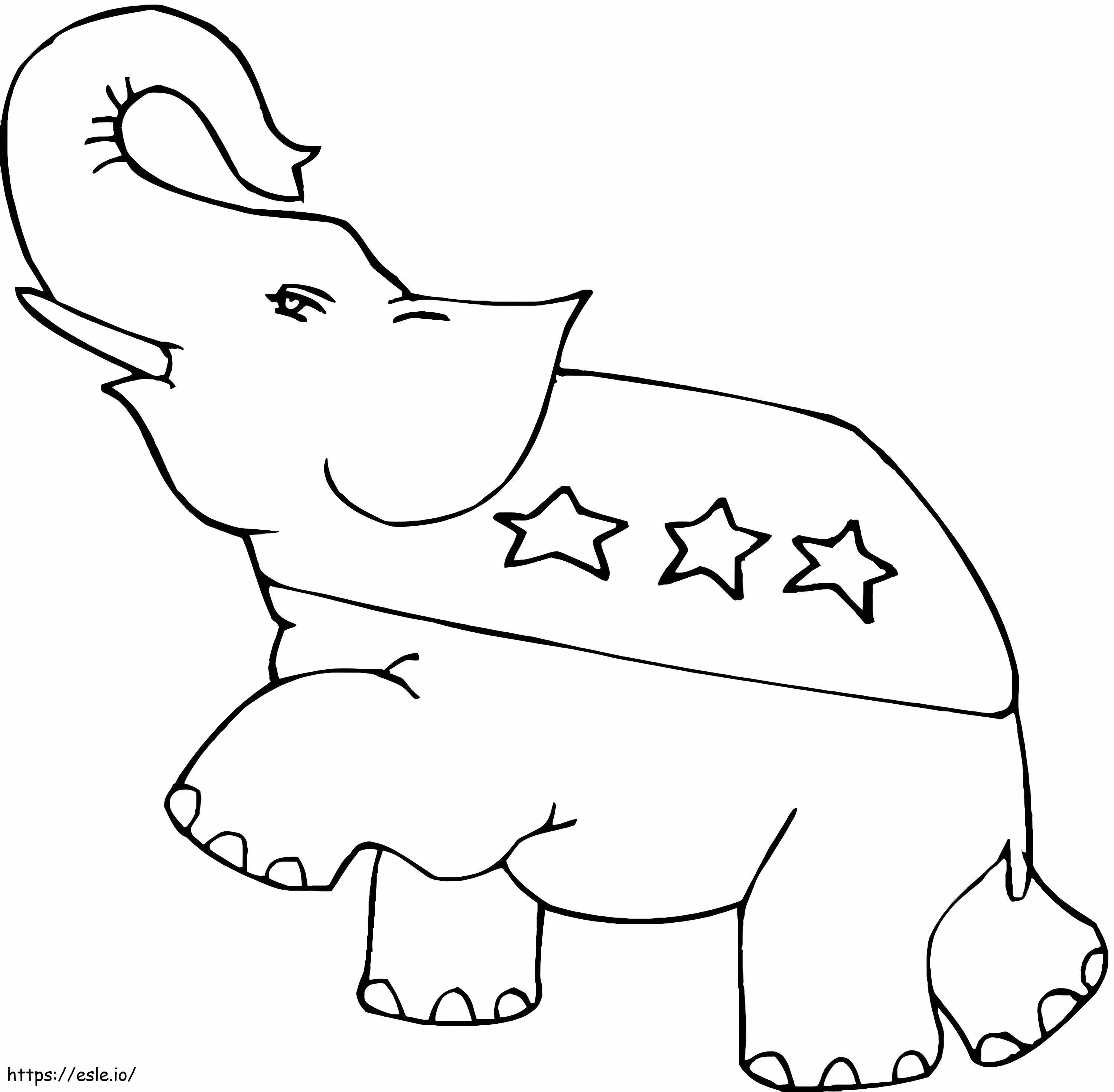 Coloriage Éléphant républicain 1 à imprimer dessin
