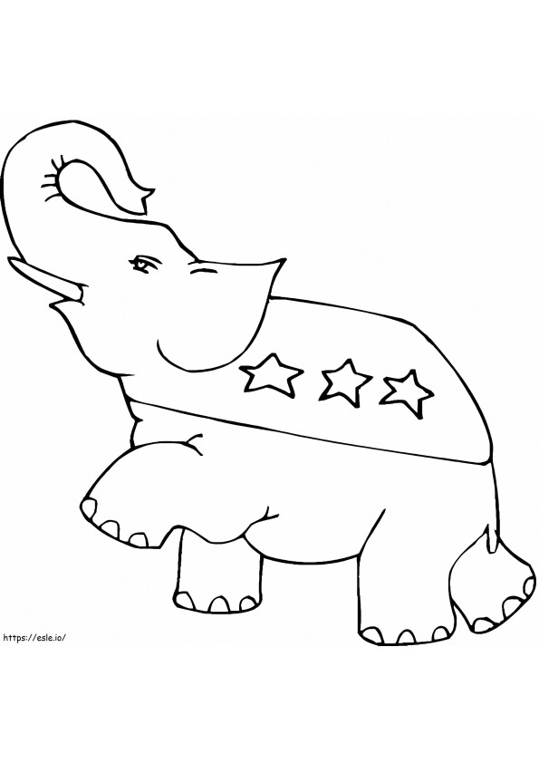 Coloriage Éléphant républicain 1 à imprimer dessin