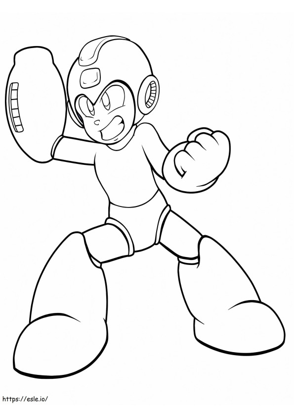 Happy Mega Man coloring page