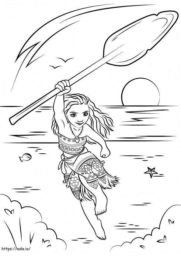 1565657469 Moana Running A4 coloring page