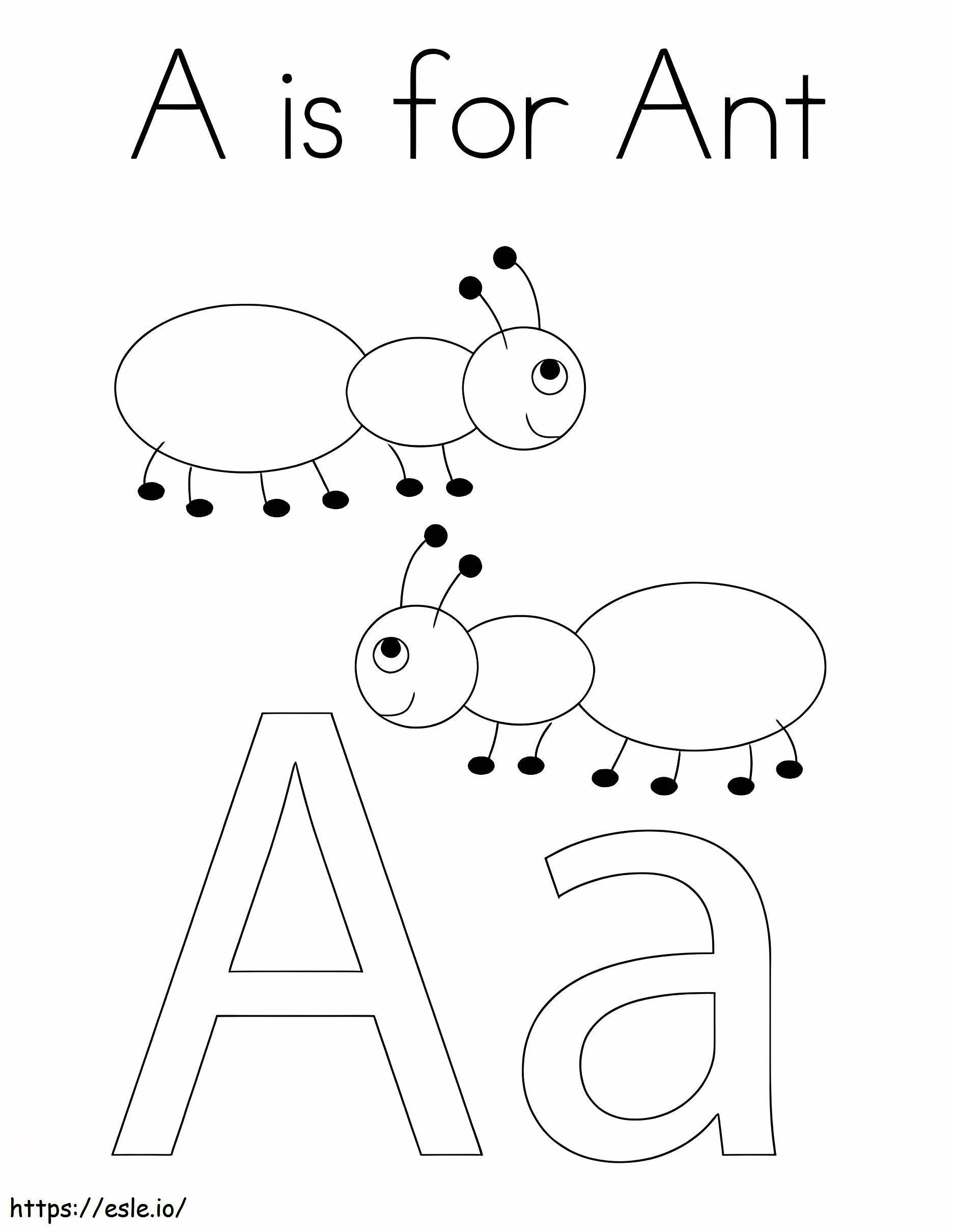 A Is For Ant coloring page