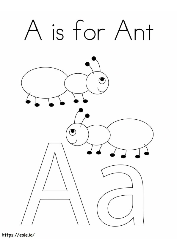 Coloriage A est pour fourmi à imprimer dessin