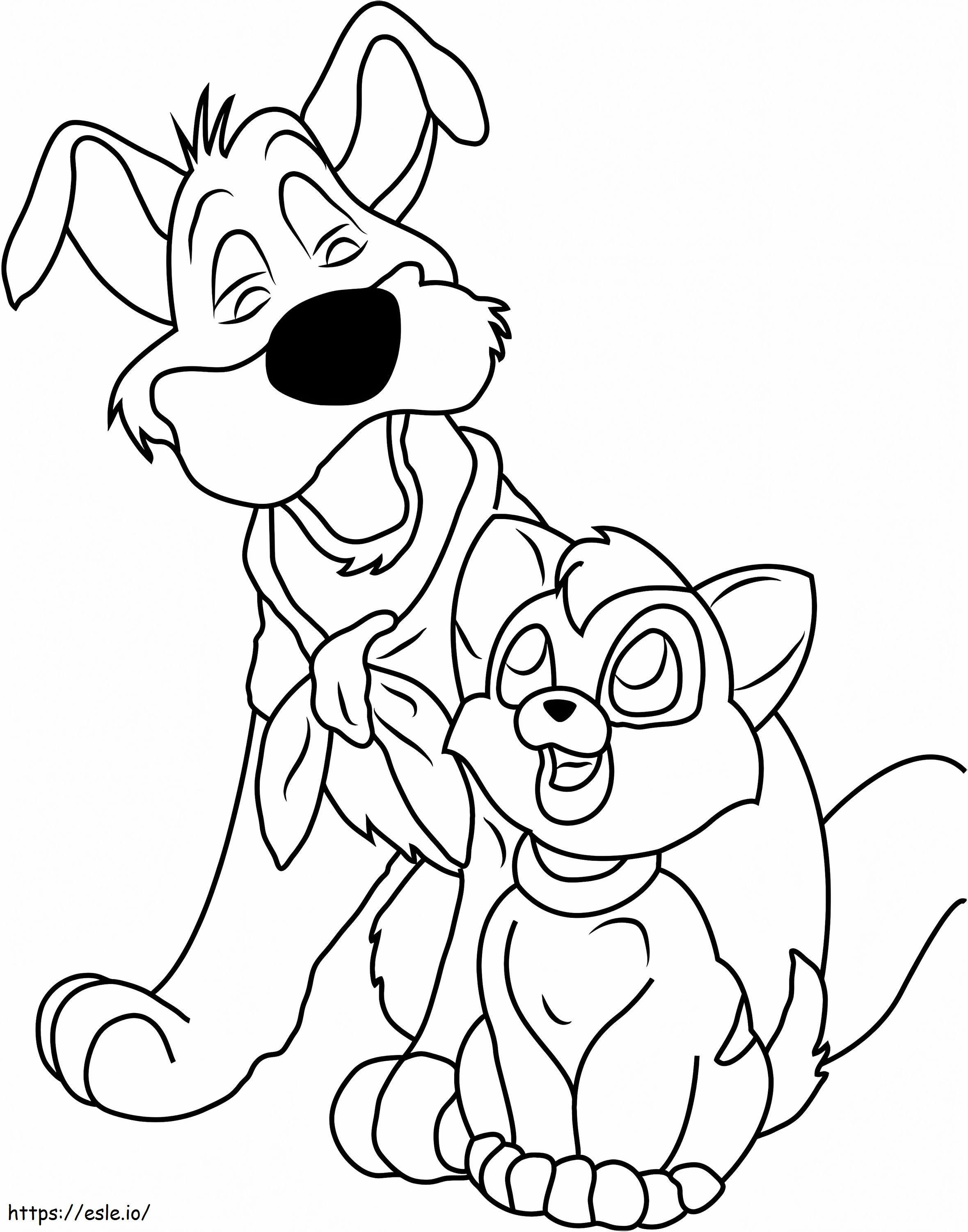 1532576064 Dodger And Oliver A4 coloring page