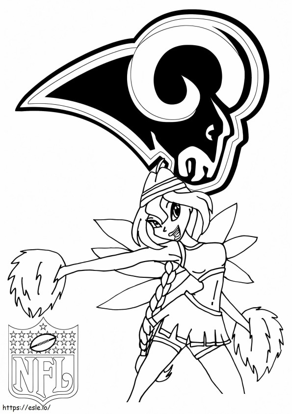 Los Angeles Rams With Winx coloring page