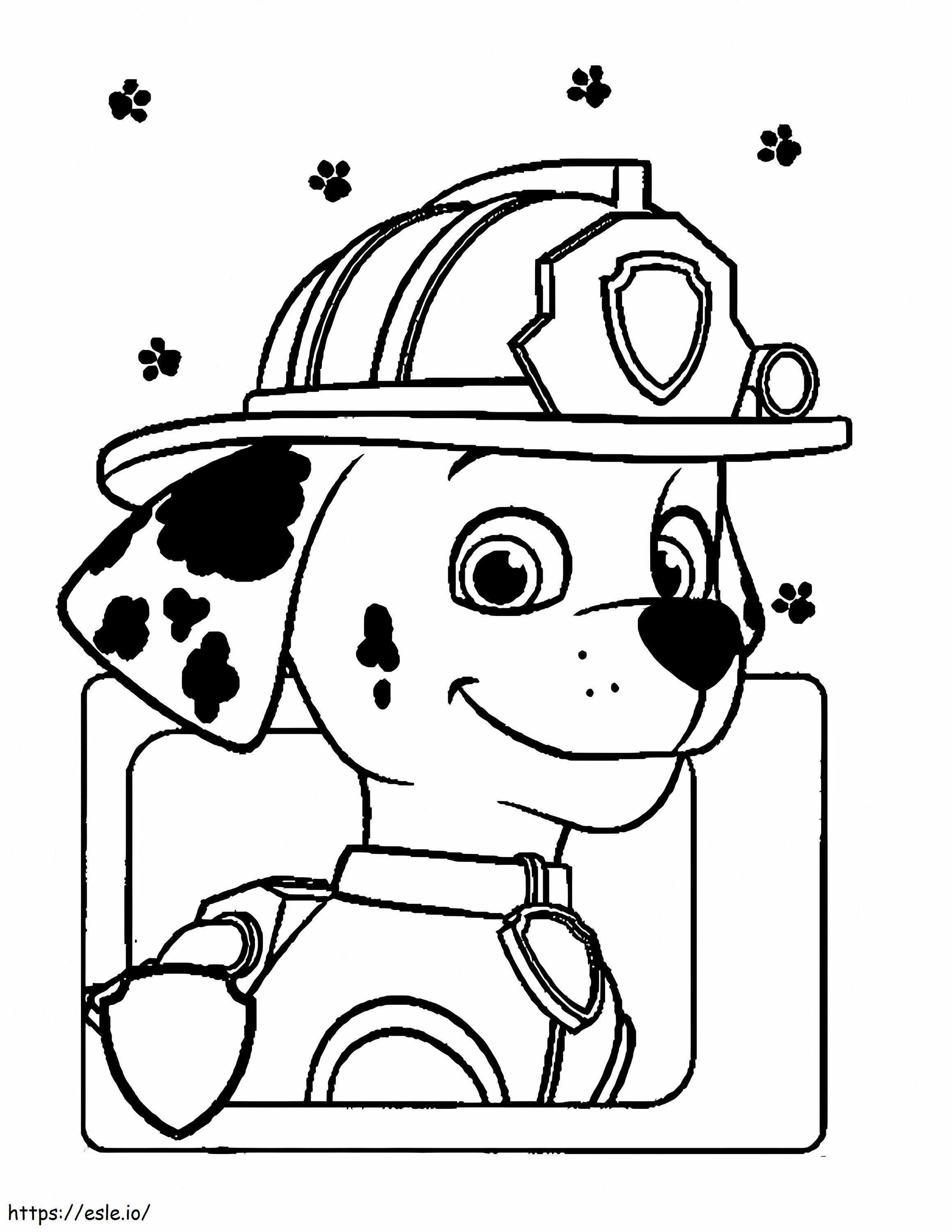 Cute Marshall Paw Patrol coloring page