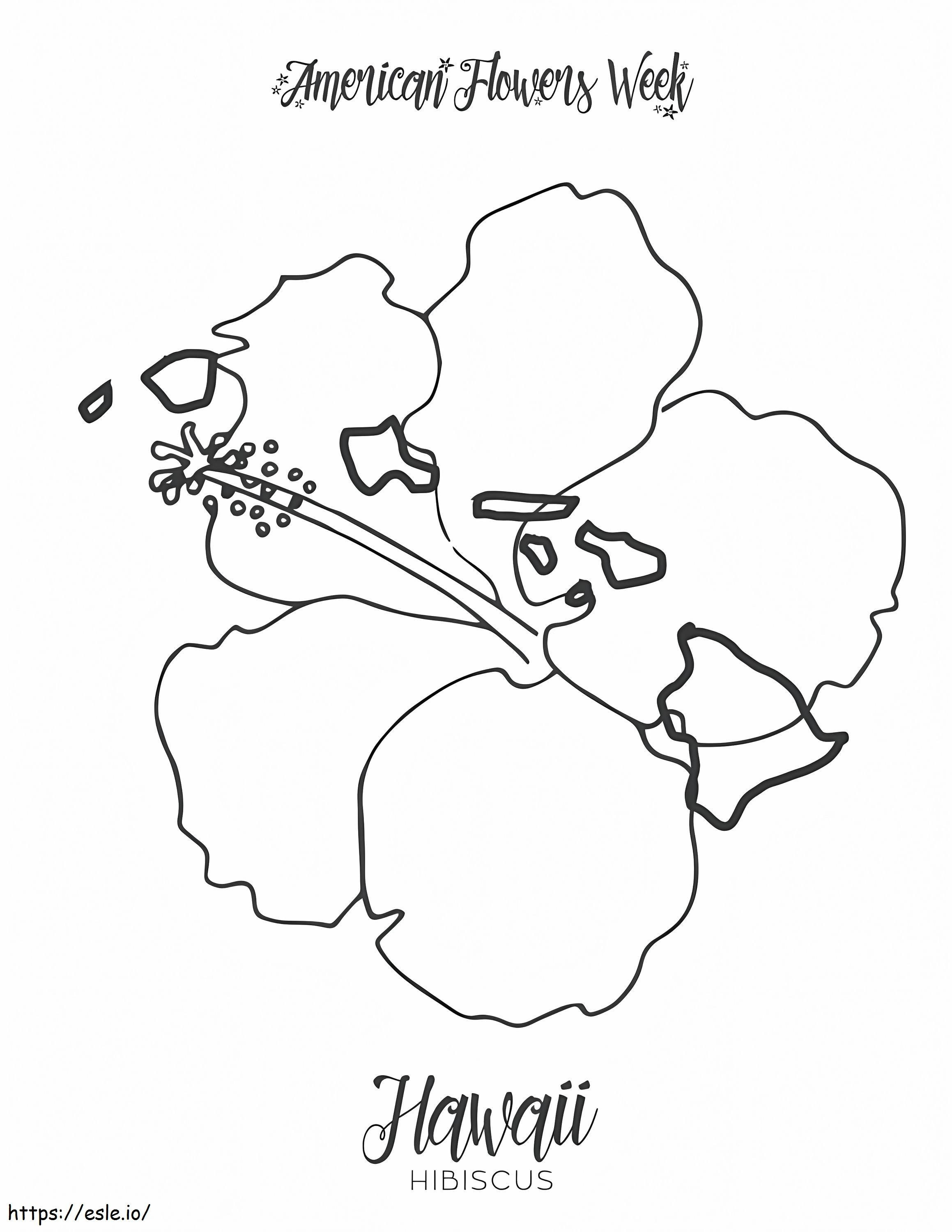 Hawaii Hibiscusstate Flower coloring page