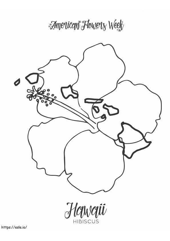Hawaii Hibiscusstate Flower coloring page