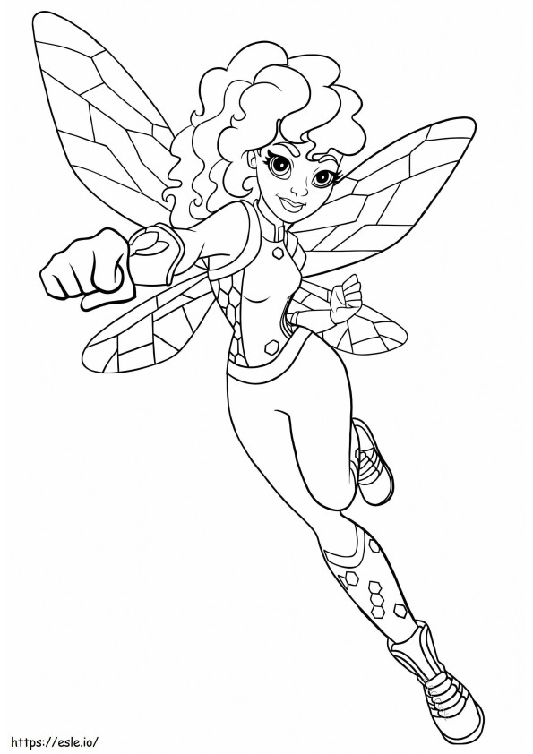 Bumblebee Dari Gadis Pahlawan Super DC Gambar Mewarnai