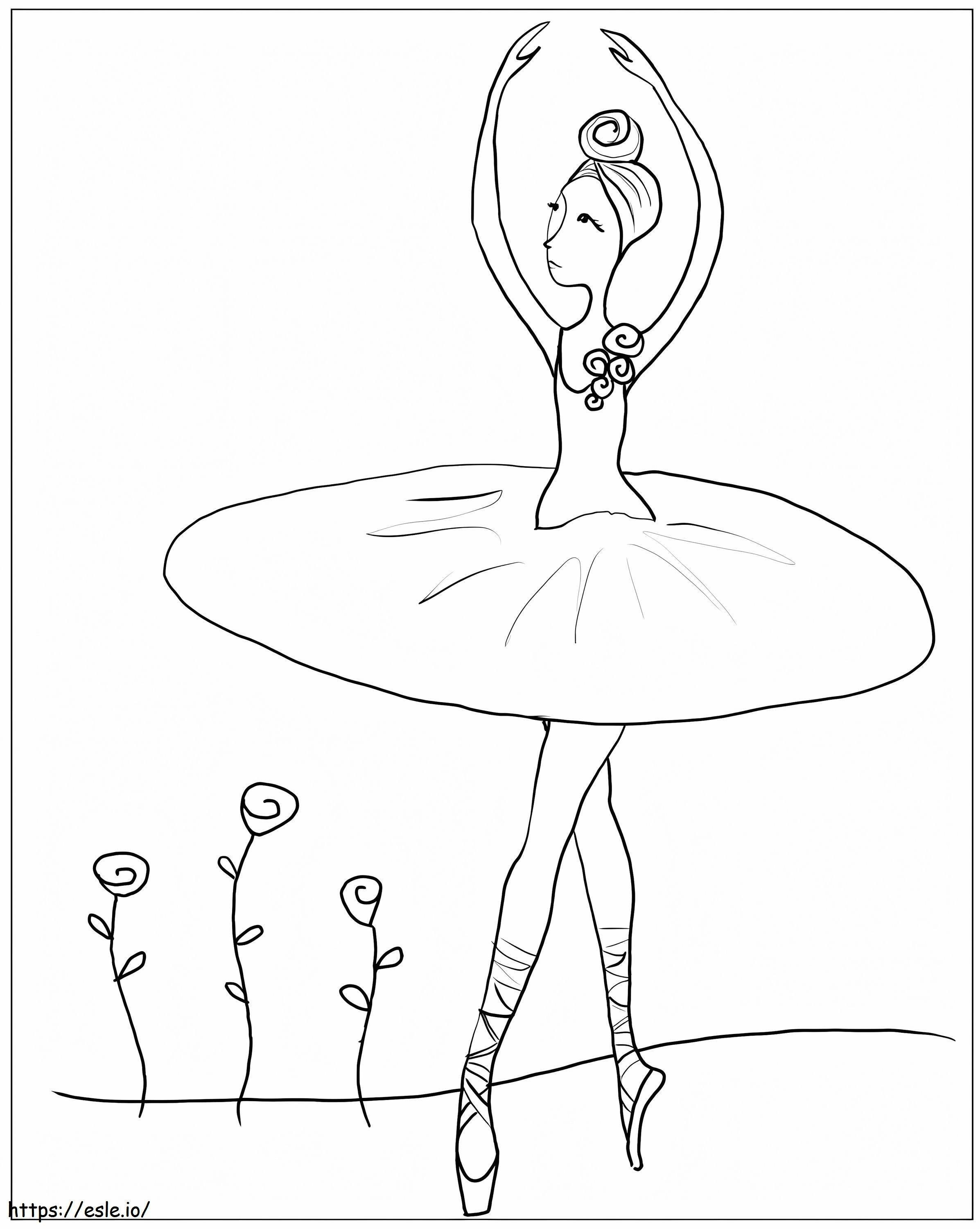 Coloriage Ballerine dansant à imprimer dessin
