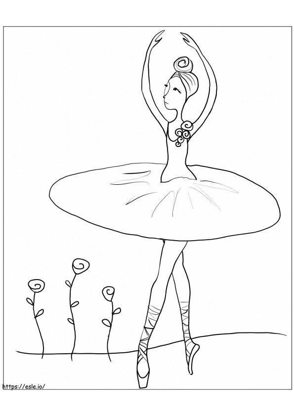 Coloriage Ballerine dansant à imprimer dessin