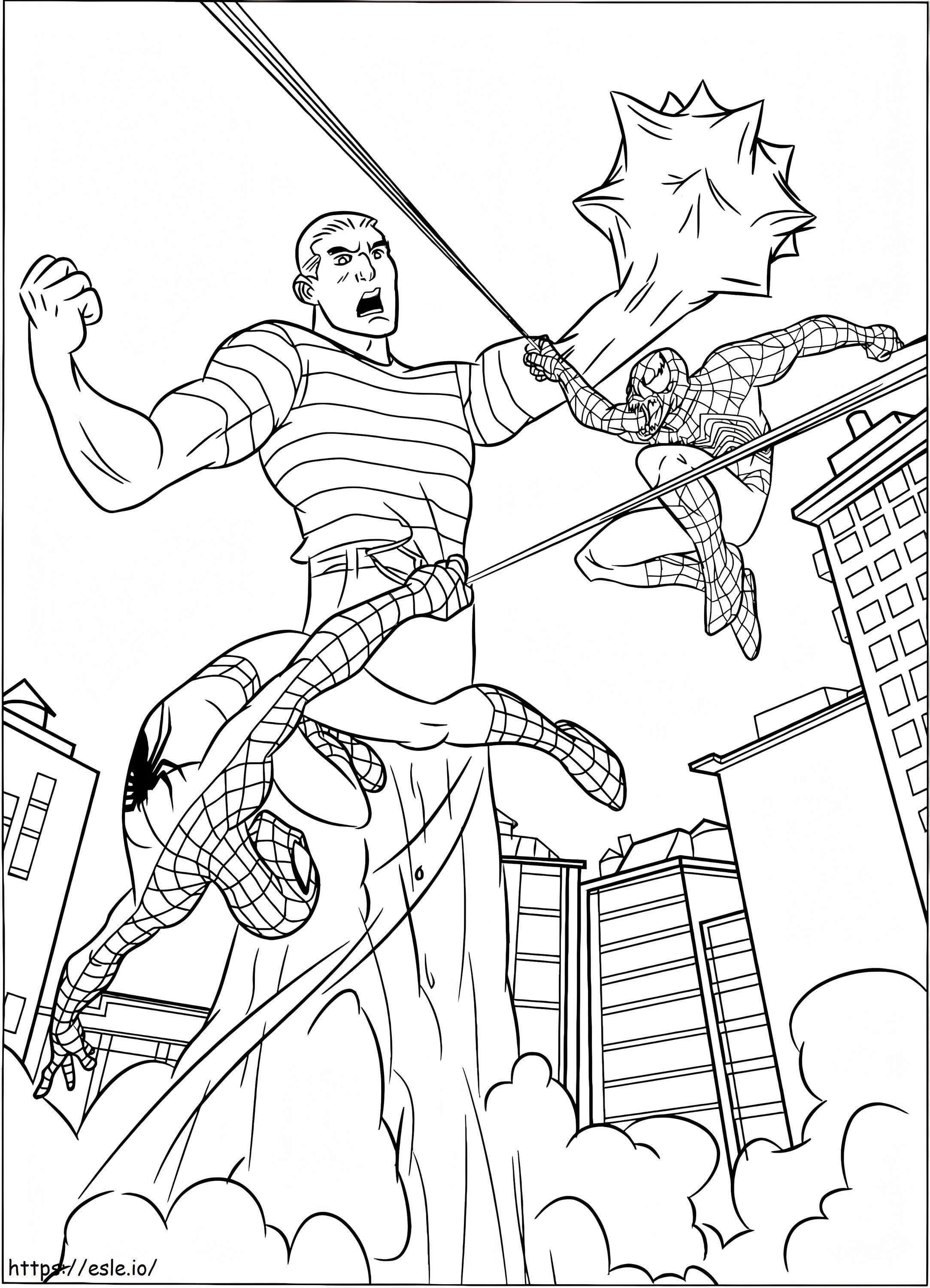 Spider Man And The Villains coloring page