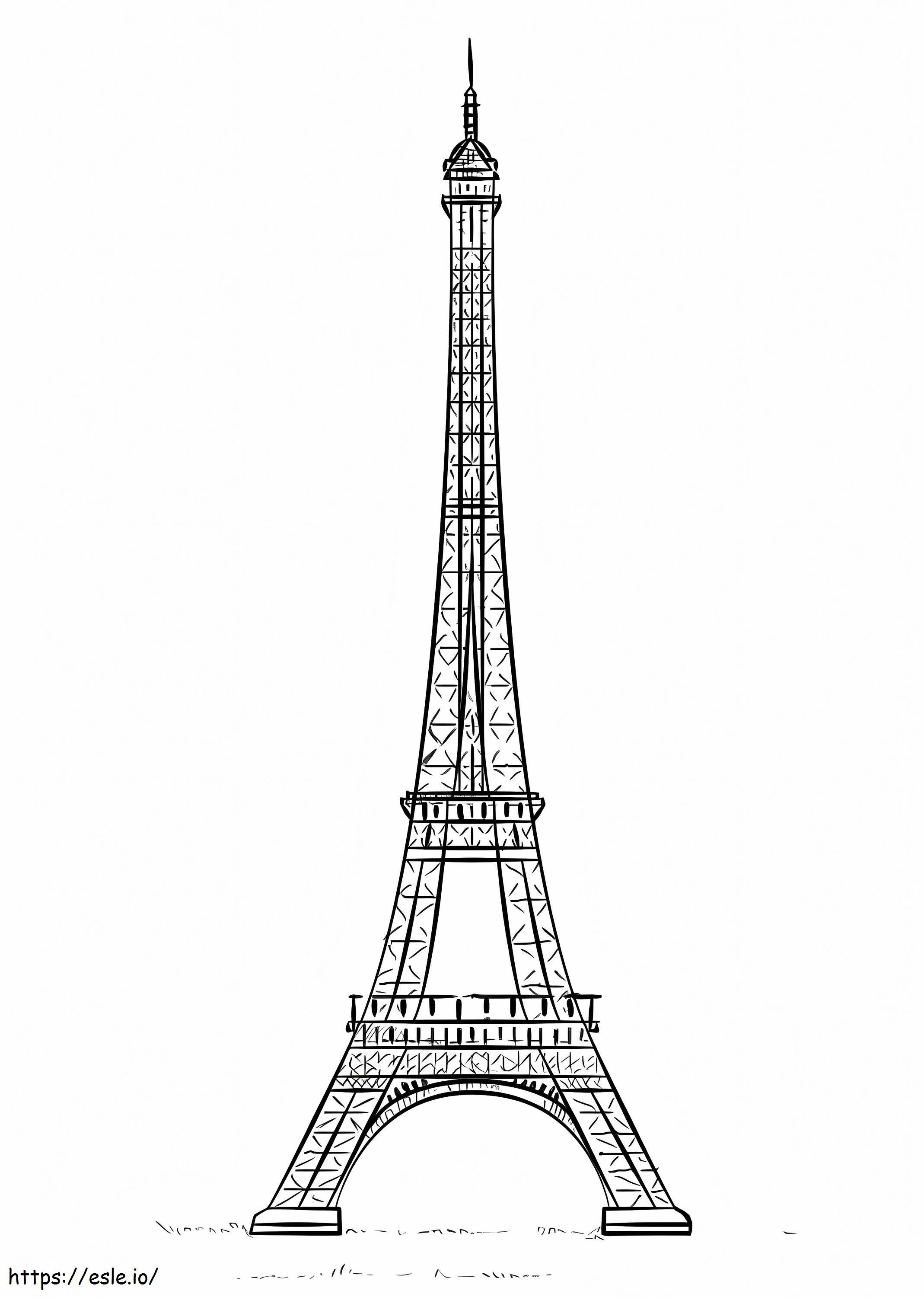 Menara Eiffel 4 Gambar Mewarnai