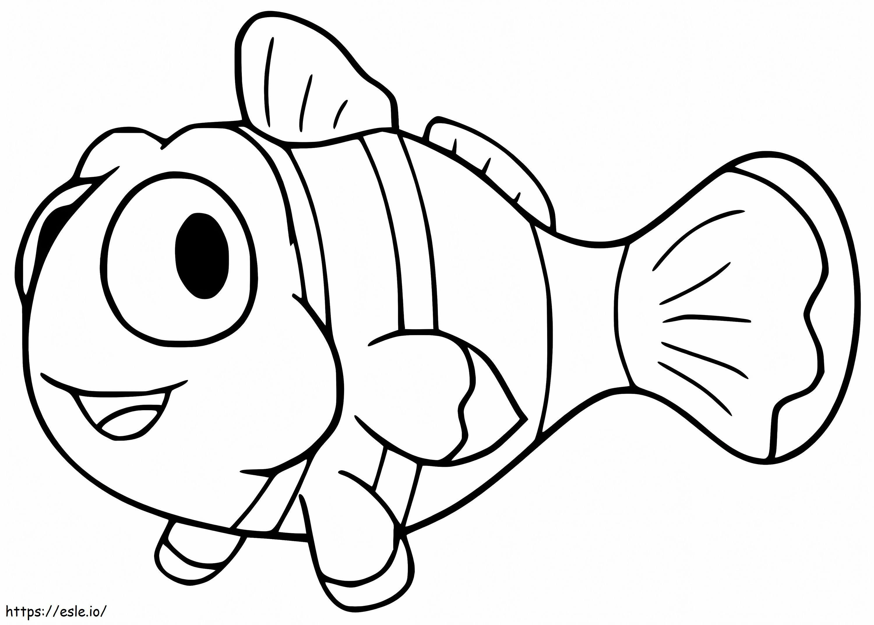 Coloriage Adorable poisson clown à imprimer dessin