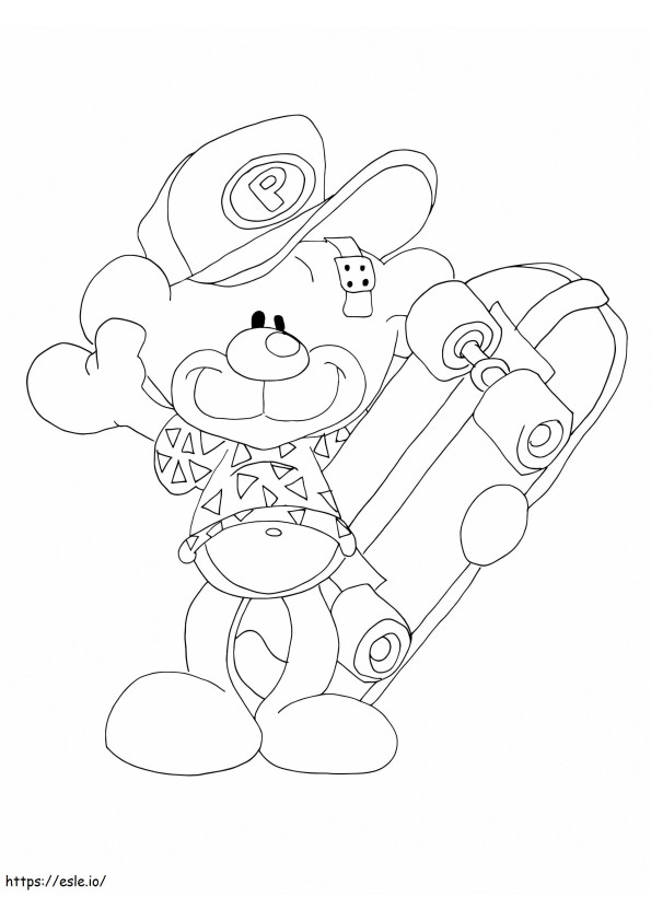 Pimboli With Skateboard coloring page