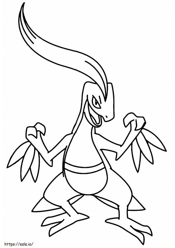 Coloriage Grovyle pas Pokémon à imprimer dessin
