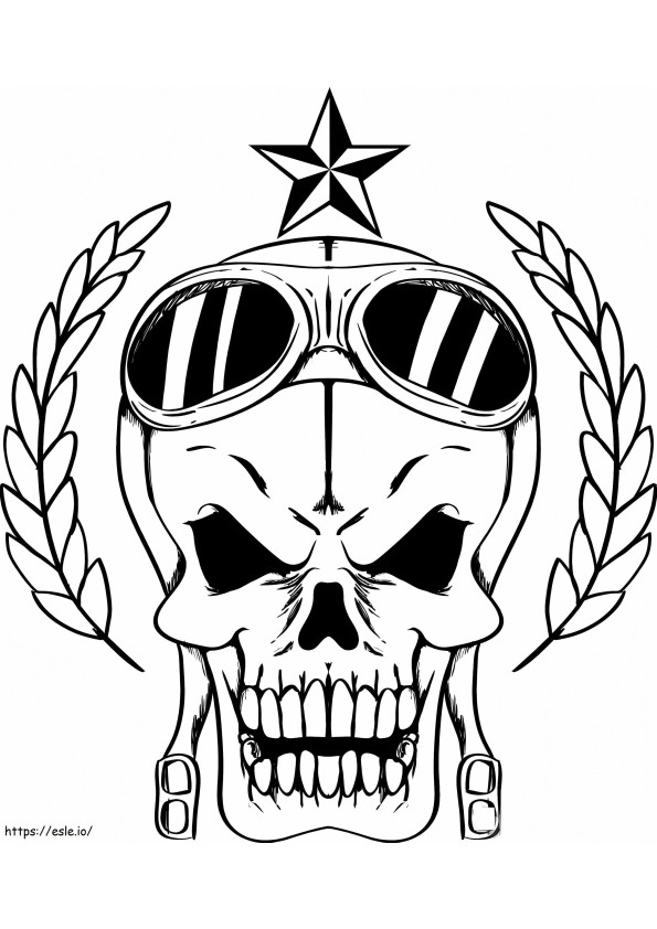 Pilot Skull coloring page