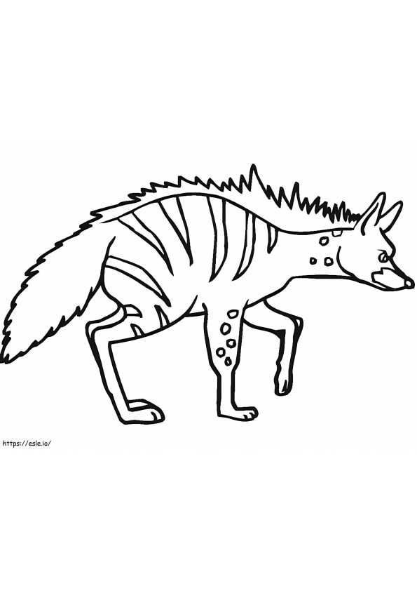 Coloriage Hyène rayée 1 à imprimer dessin
