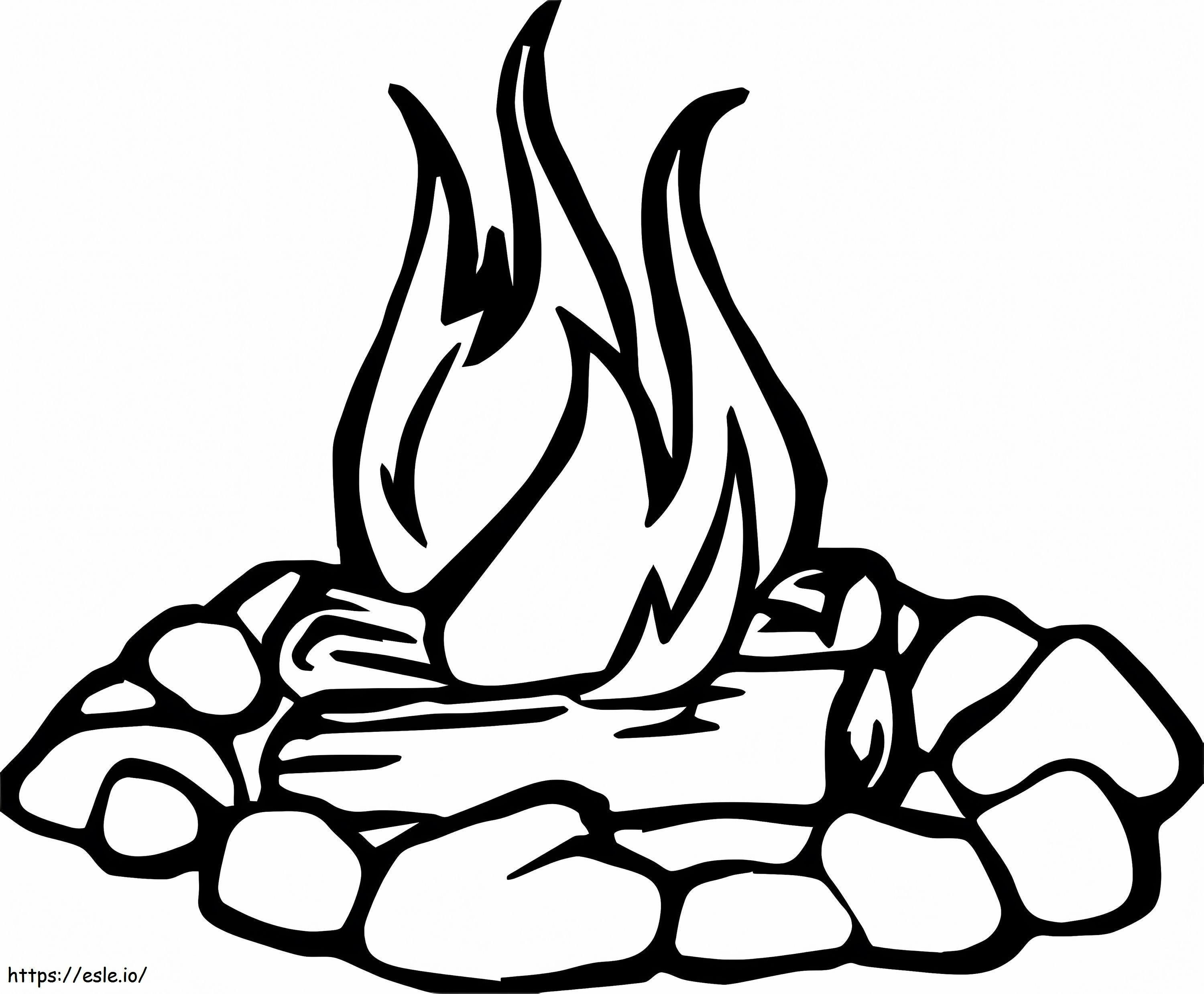 Easy Bonfire coloring page
