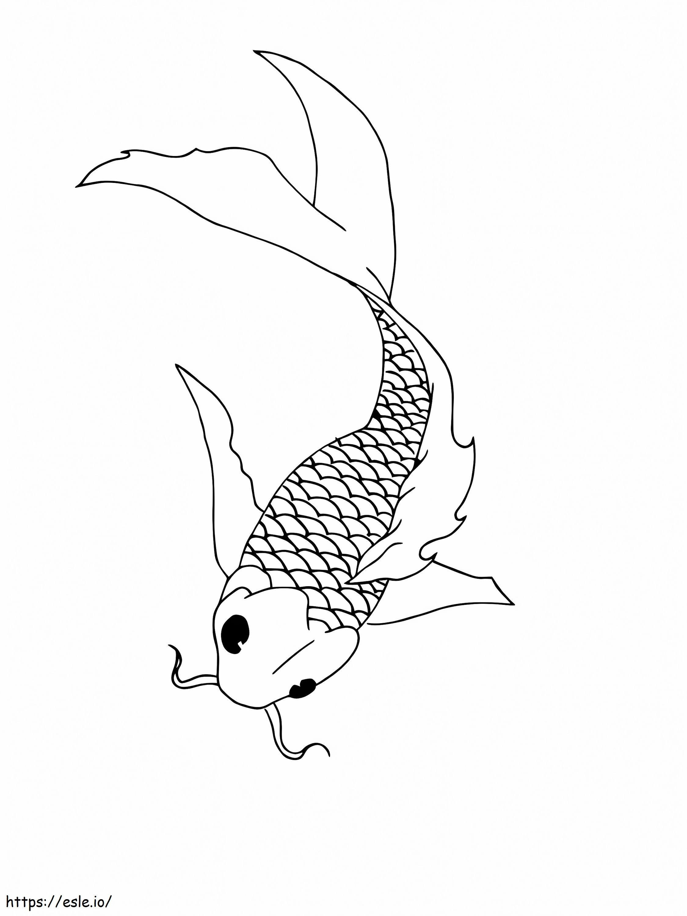 Yksinkertainen Koi Fish värityskuva