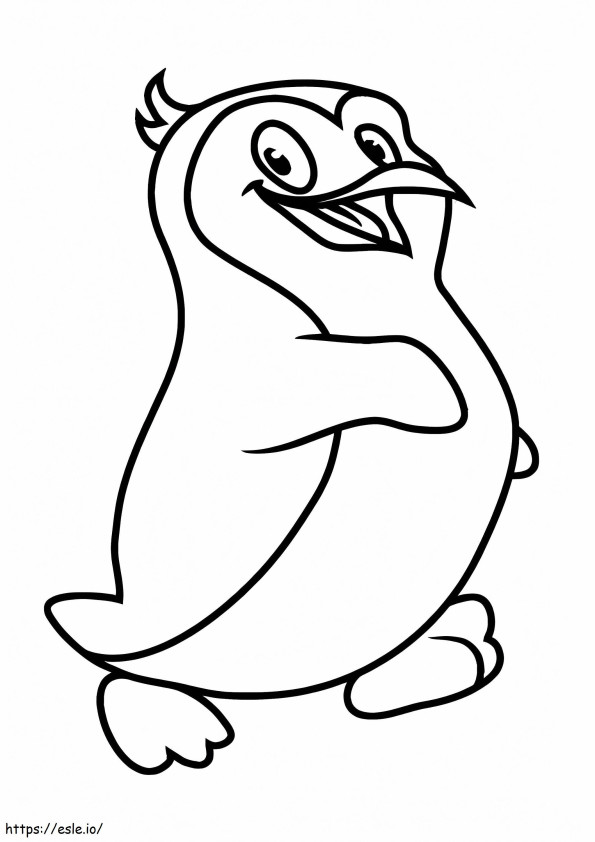 Pinguinul plimbător de colorat