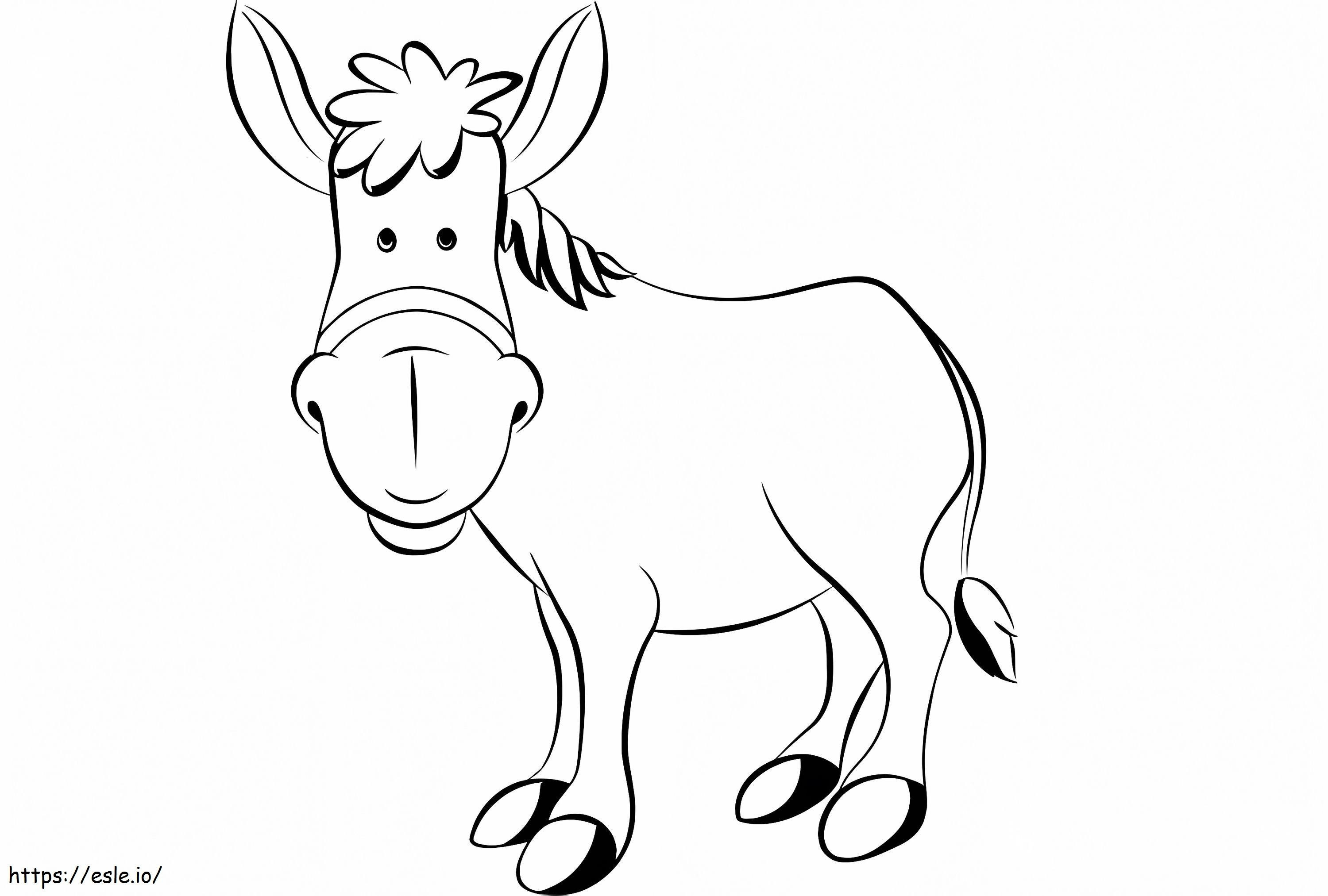 Smiling Donkey coloring page